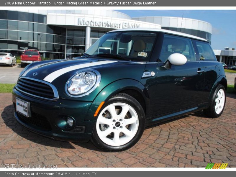 British Racing Green Metallic / Gravity Tuscan Beige Leather 2009 Mini Cooper Hardtop