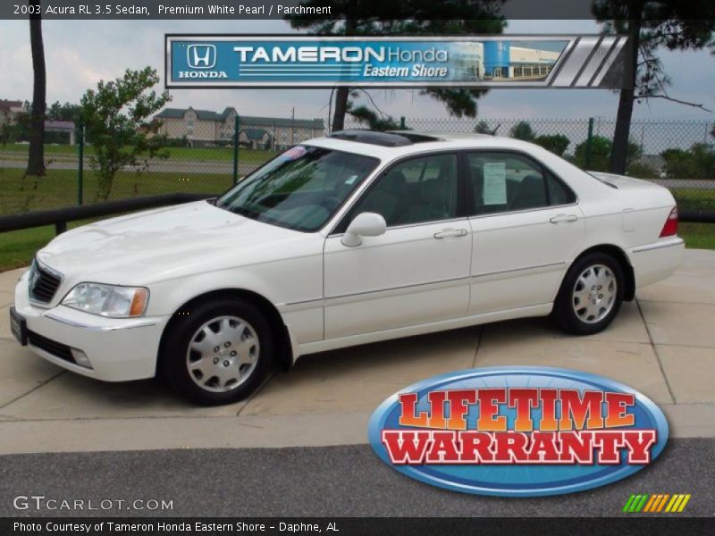Premium White Pearl / Parchment 2003 Acura RL 3.5 Sedan