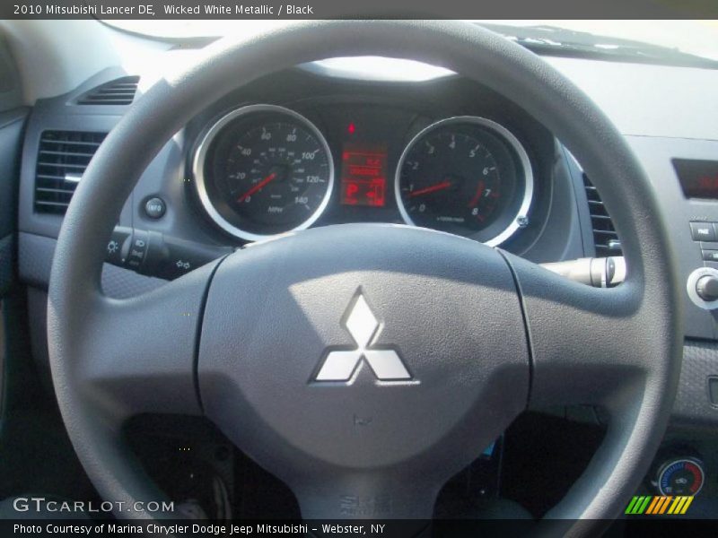 Wicked White Metallic / Black 2010 Mitsubishi Lancer DE
