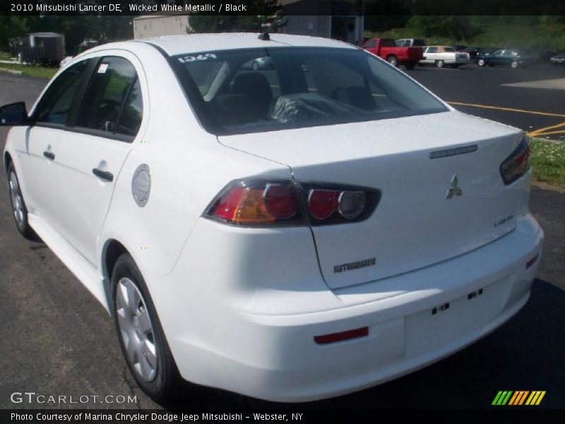 Wicked White Metallic / Black 2010 Mitsubishi Lancer DE