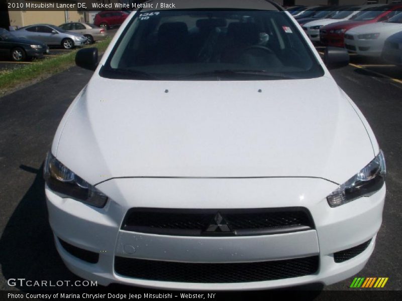 Wicked White Metallic / Black 2010 Mitsubishi Lancer DE