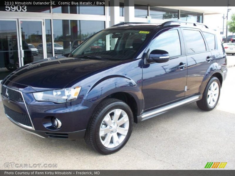 Cosmic Blue Metallic / Black 2010 Mitsubishi Outlander SE