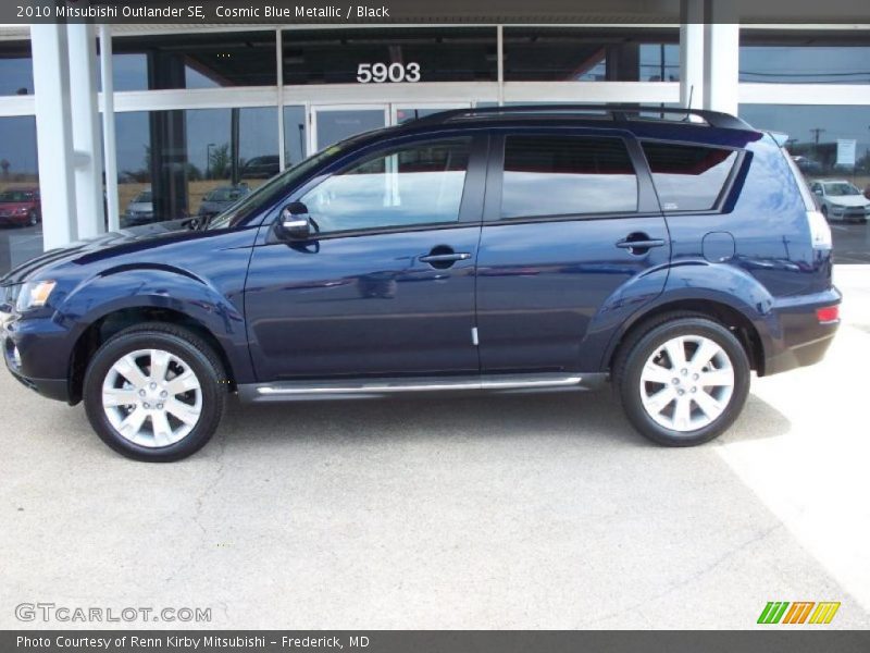 Cosmic Blue Metallic / Black 2010 Mitsubishi Outlander SE