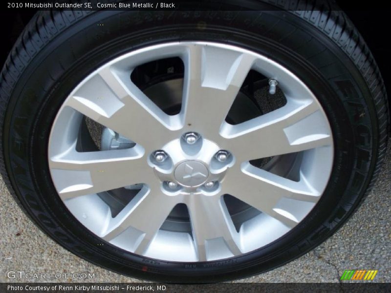 Cosmic Blue Metallic / Black 2010 Mitsubishi Outlander SE