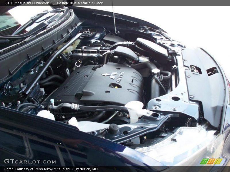Cosmic Blue Metallic / Black 2010 Mitsubishi Outlander SE