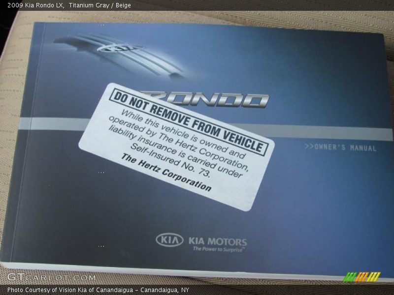 Titanium Gray / Beige 2009 Kia Rondo LX