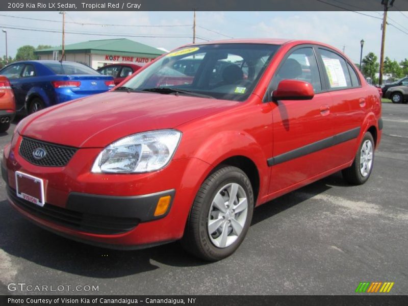 Tropical Red / Gray 2009 Kia Rio LX Sedan