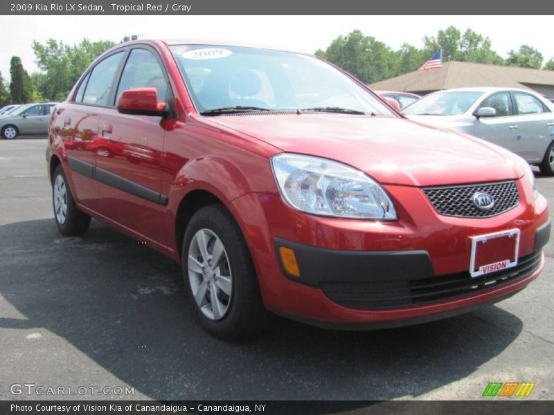 Tropical Red / Gray 2009 Kia Rio LX Sedan