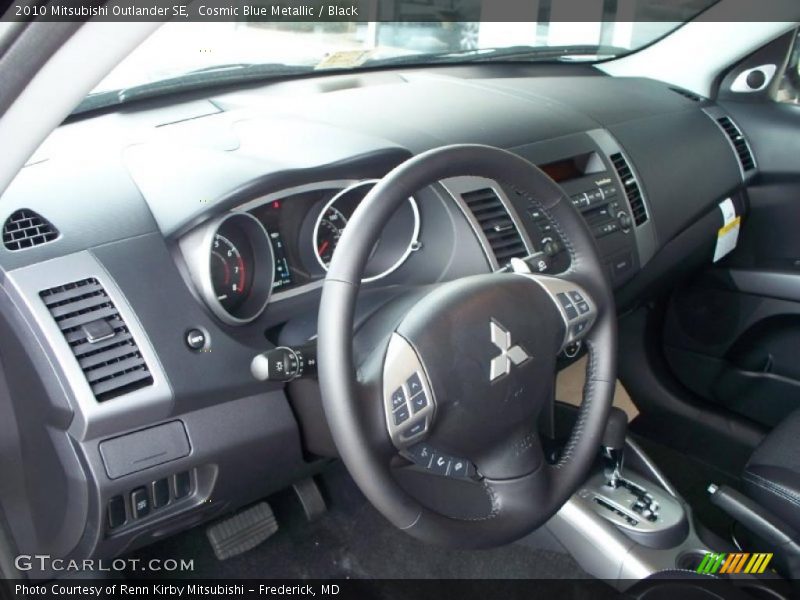 Cosmic Blue Metallic / Black 2010 Mitsubishi Outlander SE