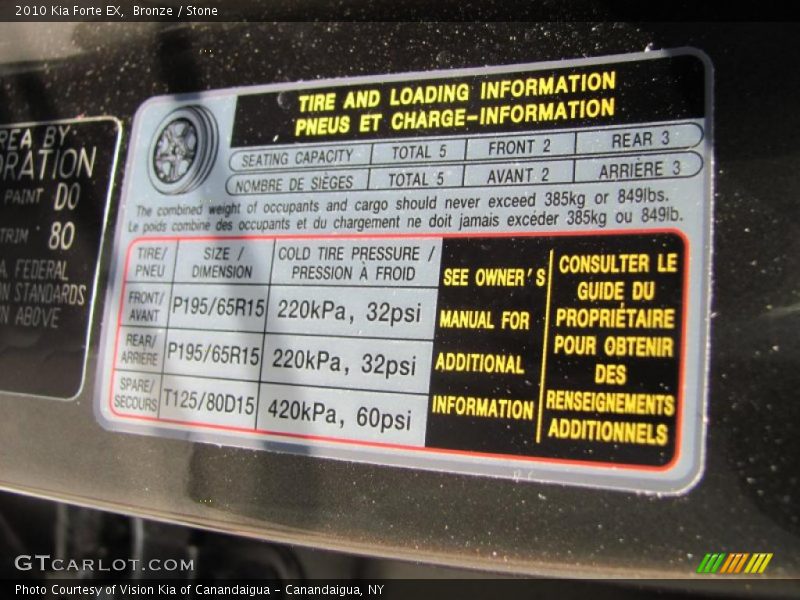 Bronze / Stone 2010 Kia Forte EX