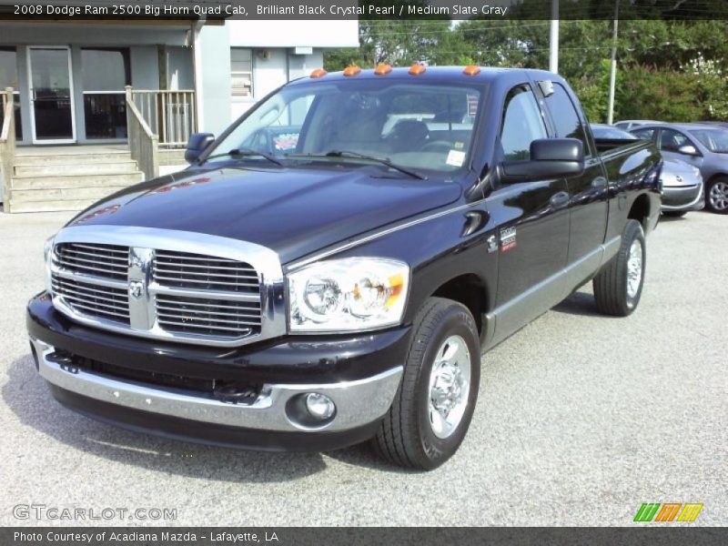 Brilliant Black Crystal Pearl / Medium Slate Gray 2008 Dodge Ram 2500 Big Horn Quad Cab