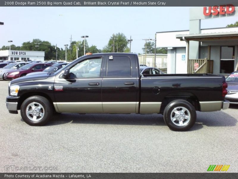 Brilliant Black Crystal Pearl / Medium Slate Gray 2008 Dodge Ram 2500 Big Horn Quad Cab