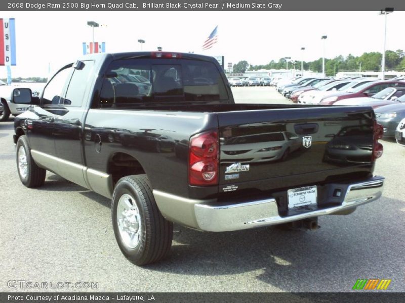 Brilliant Black Crystal Pearl / Medium Slate Gray 2008 Dodge Ram 2500 Big Horn Quad Cab