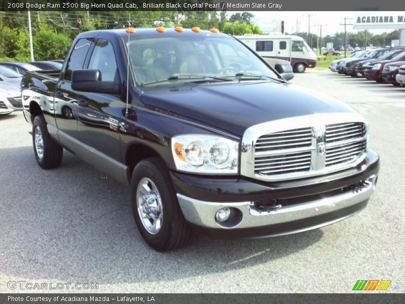 Brilliant Black Crystal Pearl / Medium Slate Gray 2008 Dodge Ram 2500 Big Horn Quad Cab