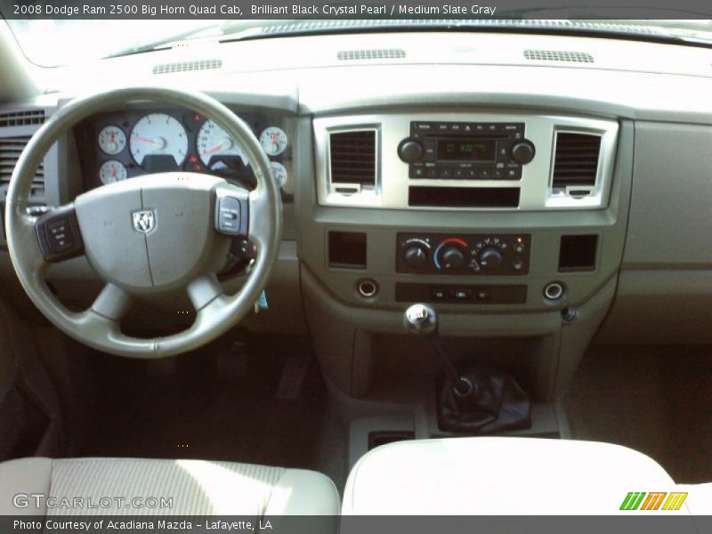Brilliant Black Crystal Pearl / Medium Slate Gray 2008 Dodge Ram 2500 Big Horn Quad Cab