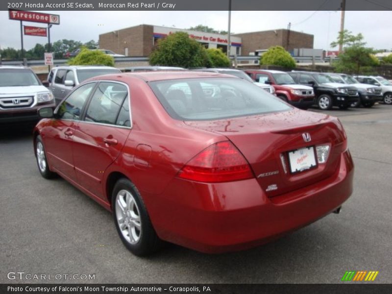 Moroccan Red Pearl / Gray 2007 Honda Accord SE Sedan