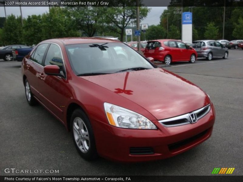 Moroccan Red Pearl / Gray 2007 Honda Accord SE Sedan