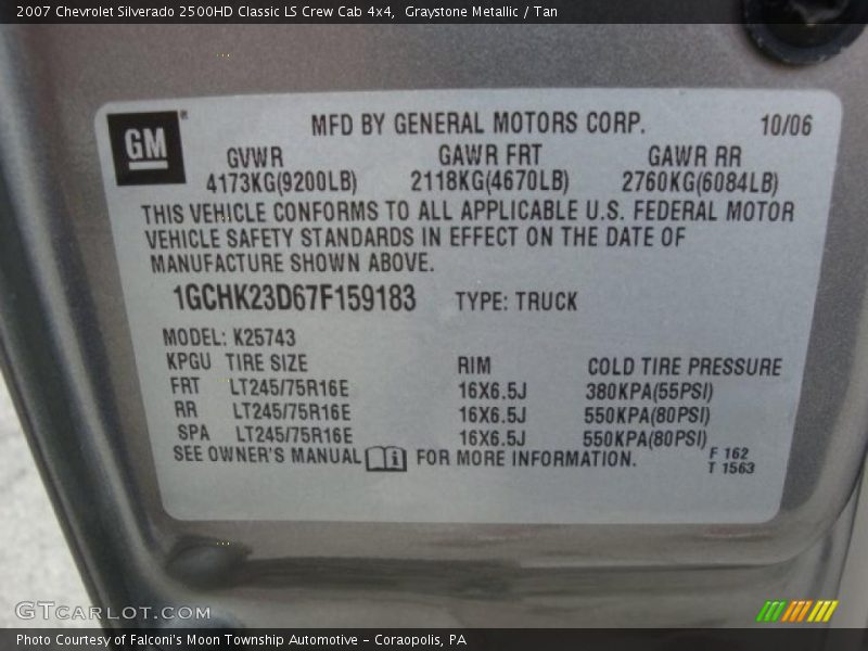 Graystone Metallic / Tan 2007 Chevrolet Silverado 2500HD Classic LS Crew Cab 4x4
