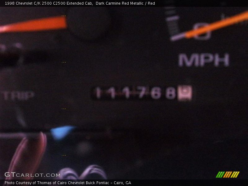 Dark Carmine Red Metallic / Red 1998 Chevrolet C/K 2500 C2500 Extended Cab