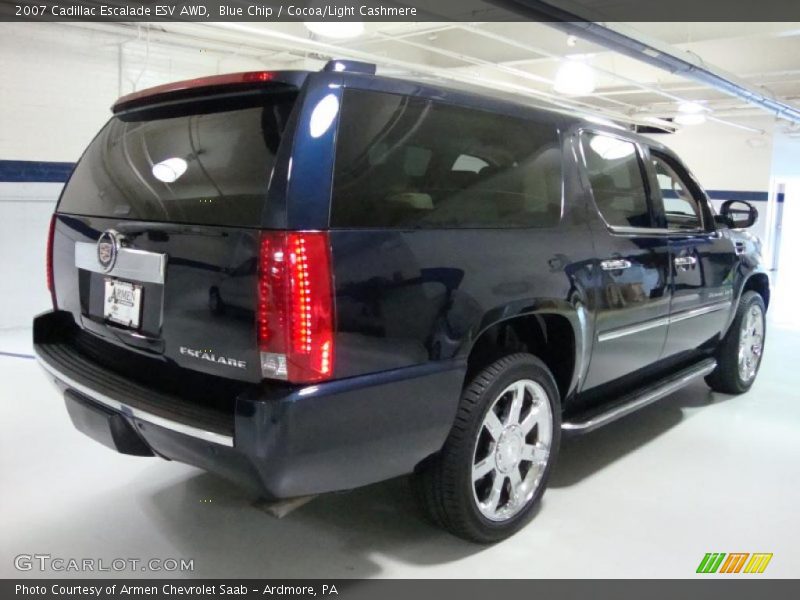 Blue Chip / Cocoa/Light Cashmere 2007 Cadillac Escalade ESV AWD