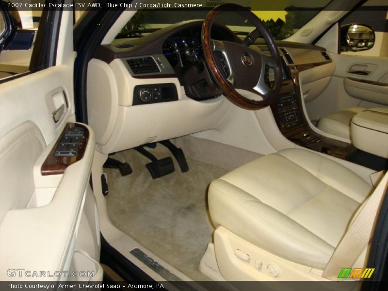 Blue Chip / Cocoa/Light Cashmere 2007 Cadillac Escalade ESV AWD
