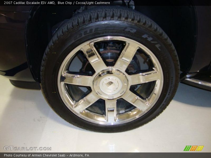 Blue Chip / Cocoa/Light Cashmere 2007 Cadillac Escalade ESV AWD