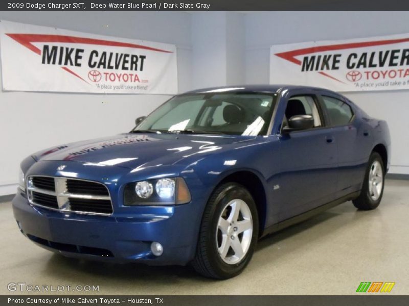 Deep Water Blue Pearl / Dark Slate Gray 2009 Dodge Charger SXT