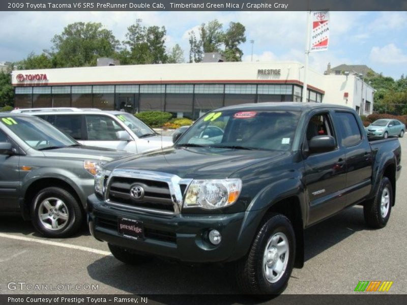 Timberland Green Mica / Graphite Gray 2009 Toyota Tacoma V6 SR5 PreRunner Double Cab