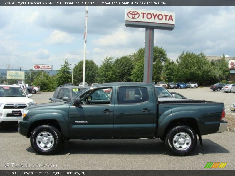 Timberland Green Mica / Graphite Gray 2009 Toyota Tacoma V6 SR5 PreRunner Double Cab