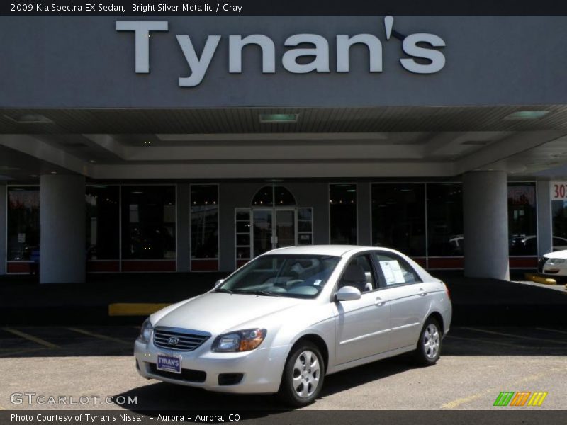 Bright Silver Metallic / Gray 2009 Kia Spectra EX Sedan