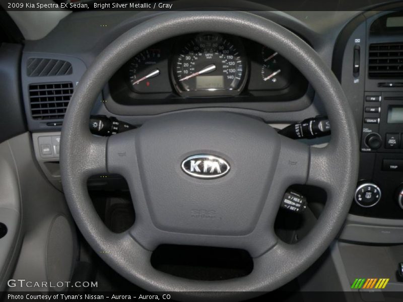 Bright Silver Metallic / Gray 2009 Kia Spectra EX Sedan