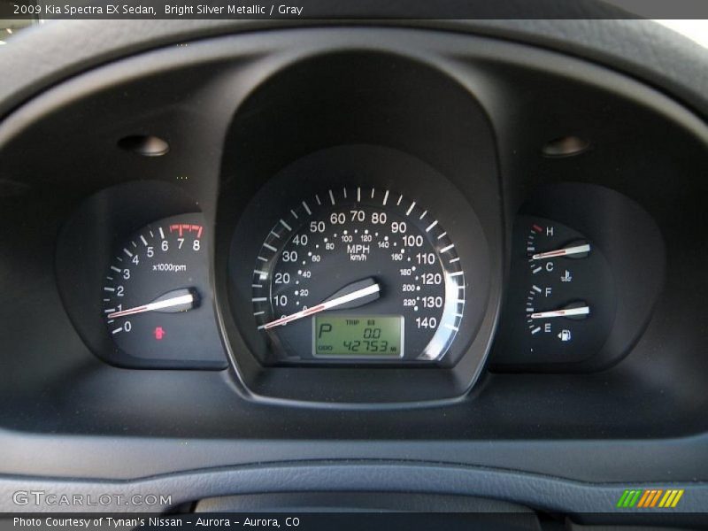 Bright Silver Metallic / Gray 2009 Kia Spectra EX Sedan
