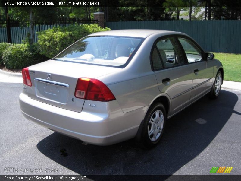 Titanium Metallic / Beige 2001 Honda Civic LX Sedan