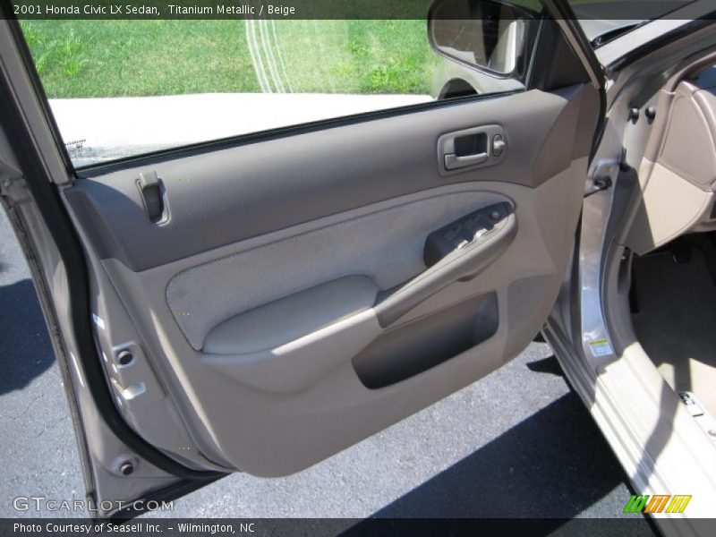 Titanium Metallic / Beige 2001 Honda Civic LX Sedan