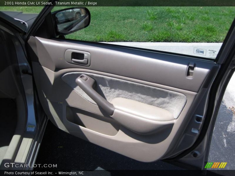 Titanium Metallic / Beige 2001 Honda Civic LX Sedan