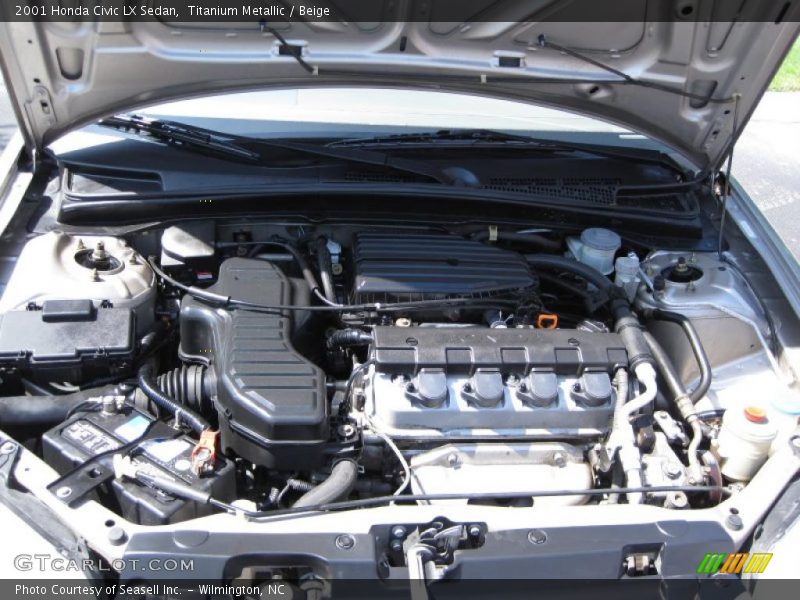 Titanium Metallic / Beige 2001 Honda Civic LX Sedan