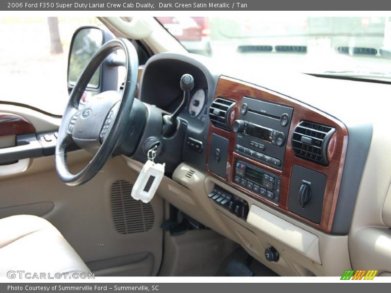 Dark Green Satin Metallic / Tan 2006 Ford F350 Super Duty Lariat Crew Cab Dually
