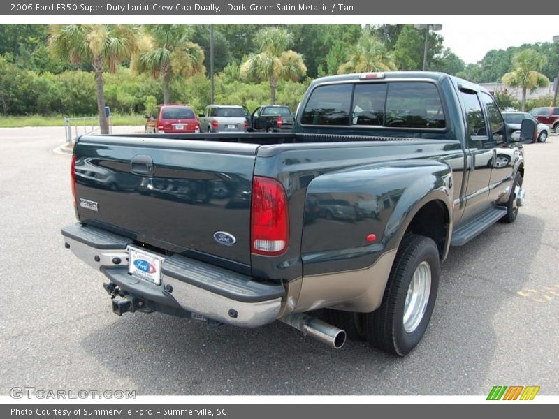 Dark Green Satin Metallic / Tan 2006 Ford F350 Super Duty Lariat Crew Cab Dually