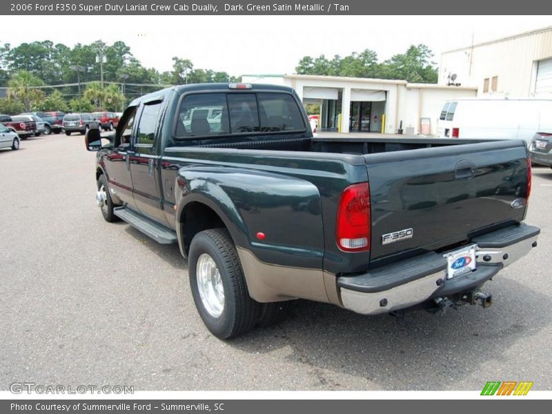 Dark Green Satin Metallic / Tan 2006 Ford F350 Super Duty Lariat Crew Cab Dually