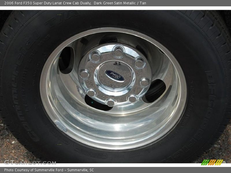 Dark Green Satin Metallic / Tan 2006 Ford F350 Super Duty Lariat Crew Cab Dually