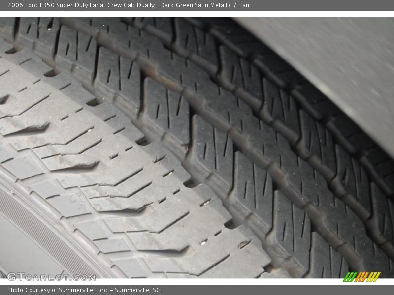 Dark Green Satin Metallic / Tan 2006 Ford F350 Super Duty Lariat Crew Cab Dually