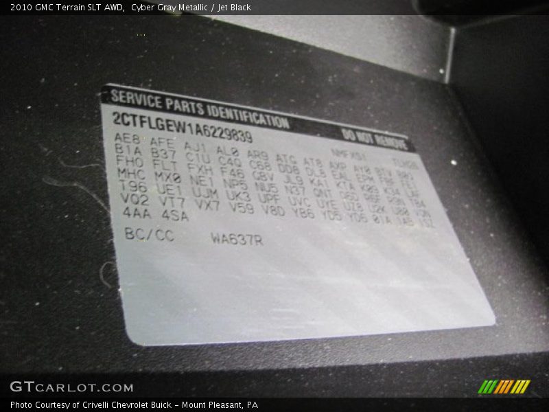 Cyber Gray Metallic / Jet Black 2010 GMC Terrain SLT AWD