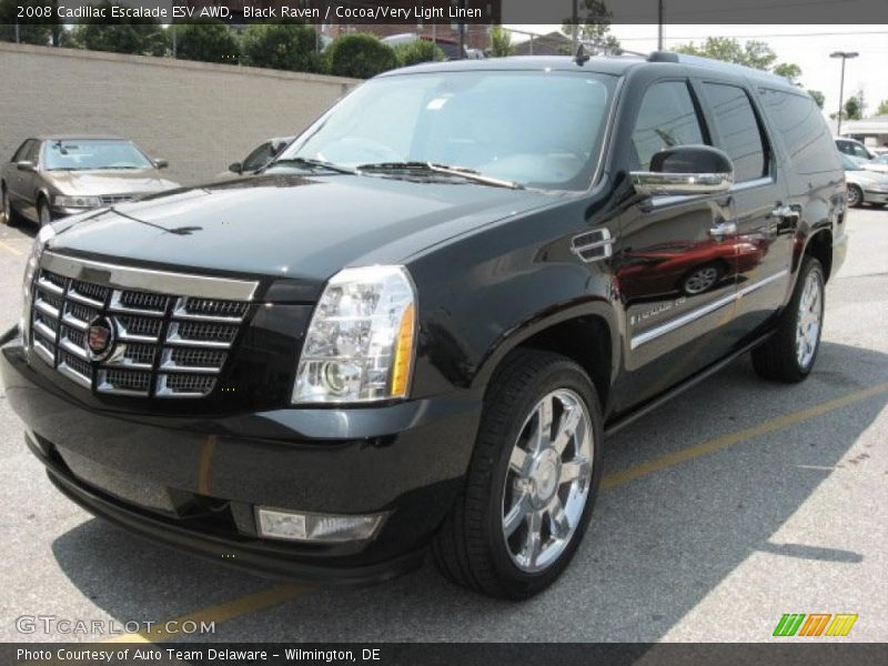 Black Raven / Cocoa/Very Light Linen 2008 Cadillac Escalade ESV AWD