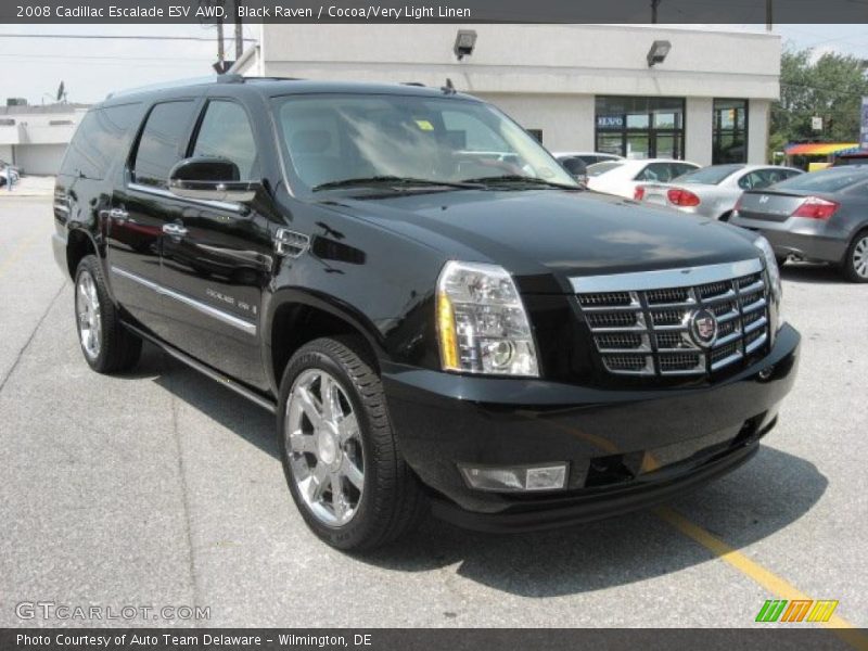 Black Raven / Cocoa/Very Light Linen 2008 Cadillac Escalade ESV AWD