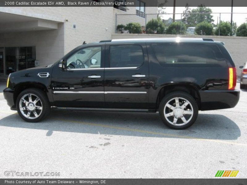 Black Raven / Cocoa/Very Light Linen 2008 Cadillac Escalade ESV AWD