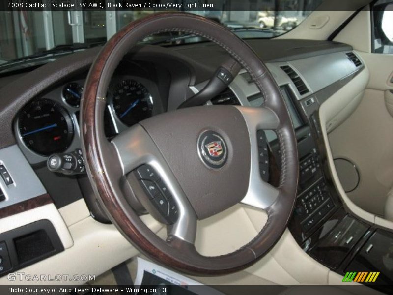 Black Raven / Cocoa/Very Light Linen 2008 Cadillac Escalade ESV AWD
