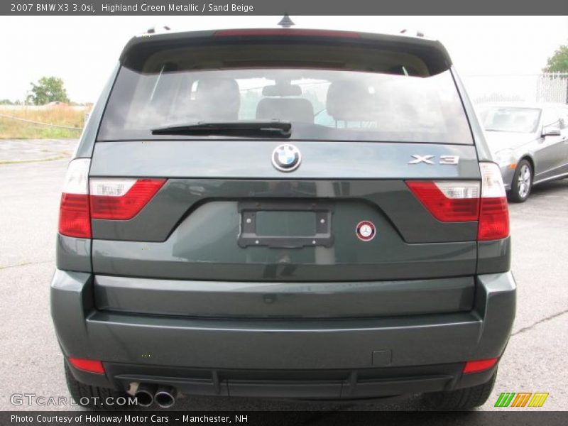 Highland Green Metallic / Sand Beige 2007 BMW X3 3.0si