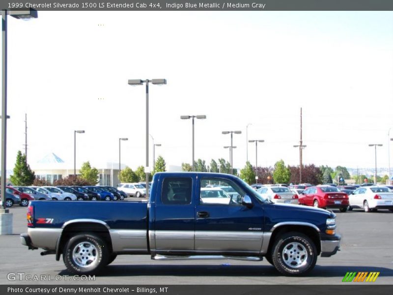 Indigo Blue Metallic / Medium Gray 1999 Chevrolet Silverado 1500 LS Extended Cab 4x4