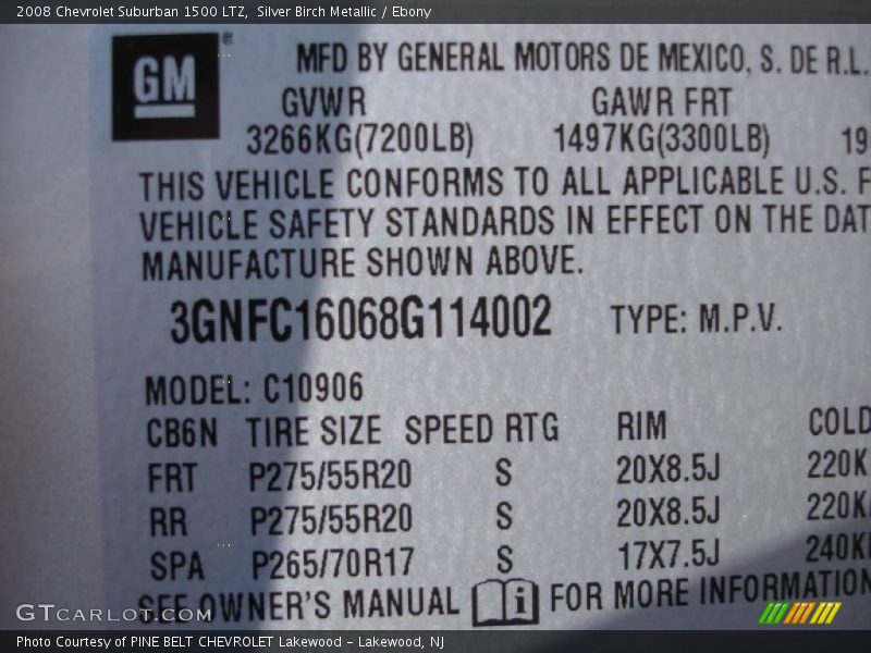 Silver Birch Metallic / Ebony 2008 Chevrolet Suburban 1500 LTZ