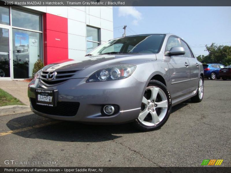 Titanium Gray Metallic / Black/Red 2005 Mazda MAZDA3 s Hatchback